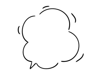手書き風のふきだし単品　塗りなし線画