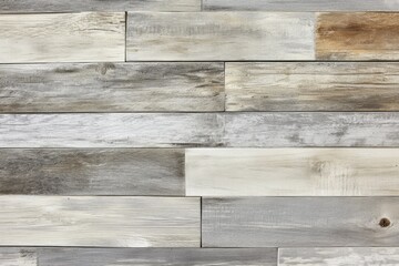 Naklejka premium Weathered wooden planks rustic interior design textured surface home decor close-up view aesthetic appeal