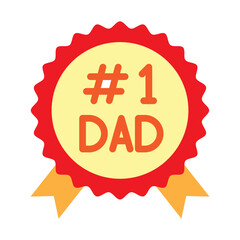 No  Dad Badge Vector Flat Icon Design