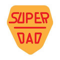 Super Dad Shield Vector Flat Icon Design