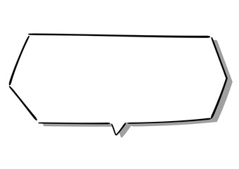 手書き風のふきだし単品　白塗りドット影付き