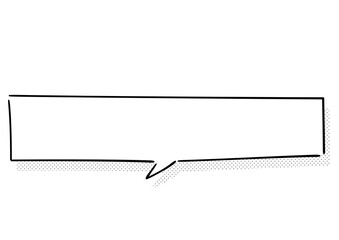 手書き風のふきだし単品　白塗りドット影付き