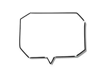 手書き風のふきだし単品　白塗り影付き