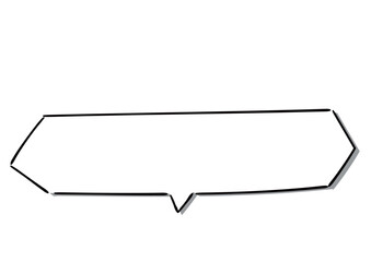 手書き風のふきだし単品　白塗り影付き