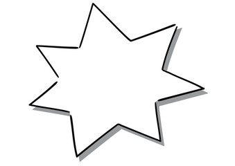 手書き風のふきだし単品　白塗り影付き