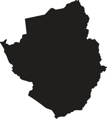 Botswana black map silhouette vector style with white background