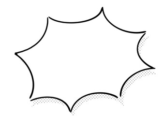手書き風のふきだし単品　白塗りドット影付き