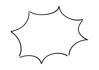 手書き風のふきだし　塗りなし透過