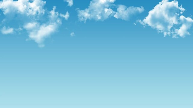 Fluffy white clouds against a blue sky