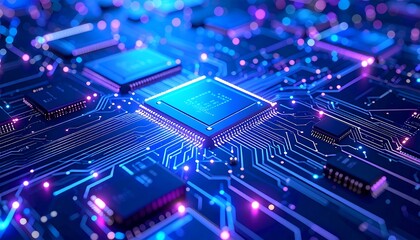 Obraz premium Electronic Circuit Board with Processors.