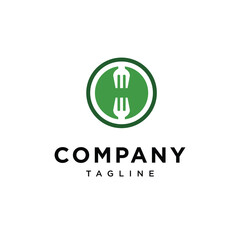 Circle Fork Logo Icon vector