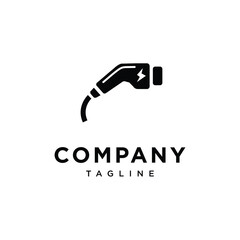Electric Car Charging Plug Logo Icon Vector