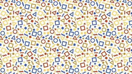 Pattern Design - colorful geometric shapes pattern with triangles squares circles and stars
