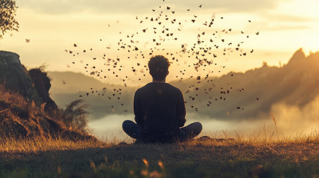 Peaceful Meditation at Golden Hour