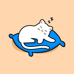 cute sleeping cartoon cat pillow