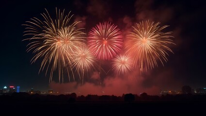 fireworks in the city