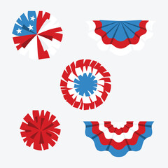 Obraz premium Fourth of July pom pom and decoration