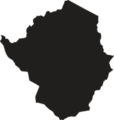 Botswana black map silhouette vector style with white background