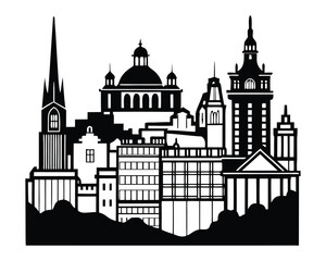 Fototapeta premium Edinburgh Skyline with Castle and Scott Monument
