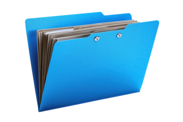 Bright Blue Storage Folder With Documents