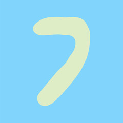 Illustration design with the number 7 (seven) written on a sky blue background