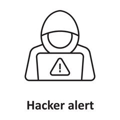Obraz premium Hacker alert :Vector Icon which can easily modify or edit