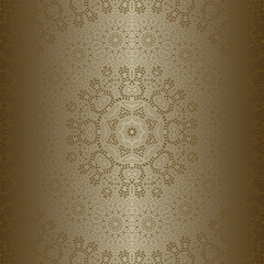 Luxury gold mandala in ethnic style. Decorative background with vintage ornament.  Oriental circular golden pattern. Arabic, Islamic, moroccan, asian, indian native african motif
