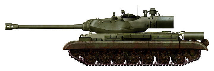 Fototapeta premium IS-4MZ (Alternative IS-4 tank with a loading mechanism in the stern of the turret and a 122mm D-25T gun)