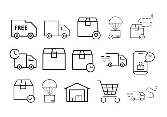 Delivery Line Icon Element Set