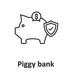 Piggy bank :Vector Icon which can easily modify or edit