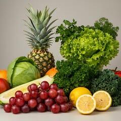 Fresh fruits and vegetables assortment
