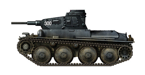 Hybrid tank based on the Pz.Kpfw 38(t) hull and the Pz.Kpfw III turret, with a 5cm gun © Tikros