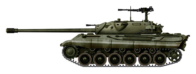 TVP-II (An alternative heavy tank with a hull from the Tiger II, a chassis from the TAS-44 tank, a turret and 130mm gun from the IS-7) © Tikros