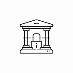 bank lock icon sign vector