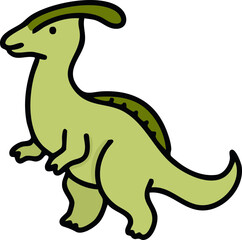 Fototapeta premium 파라사우롤로푸스 공룡 라인드로잉 캐릭터 (dinosaur character line drawing)