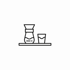 coffee brewing jug icon sign vector