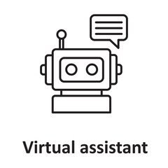 Fototapeta premium Virtual assistant :Vector Icon which can easily modify or edit