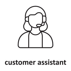 customer assistant :Vector Icon which can easily modify or edit