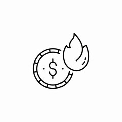 dollar inflation icon sign vector