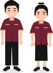 Naklejka premium Vocational School Students in Uniform for Digital and Educational Career Illustrations
