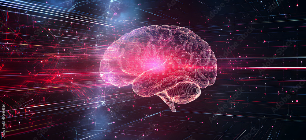 Poster digital background perfect for tech processes, neural networks, artificial intelligence, data transf