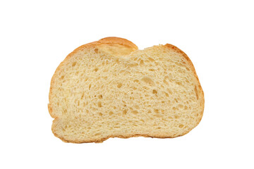 piece of light bread, loaf close-up isolated on transparent PNG background