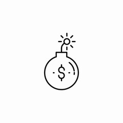 money bomb explosion icon sign vector