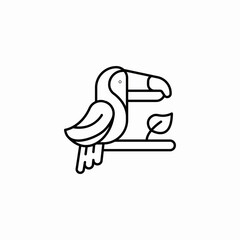 parrot on brunch icon sign vector
