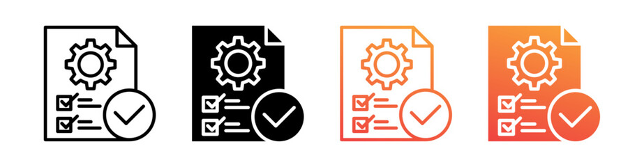 Project Management Multi Style Icon Set Vector 