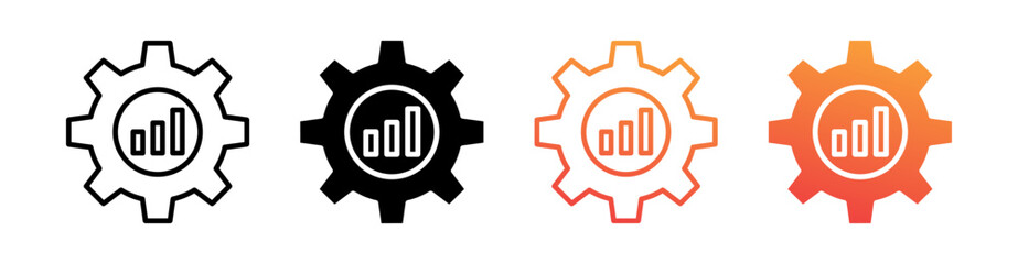 Improvement Multi Style Icon Set Vector 