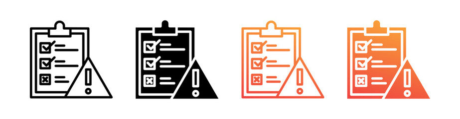 Obraz premium Risk Evaluation Multi Style Icon Set Vector 