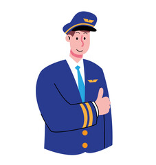 Illustration of Pilot Giving Thumbs Up