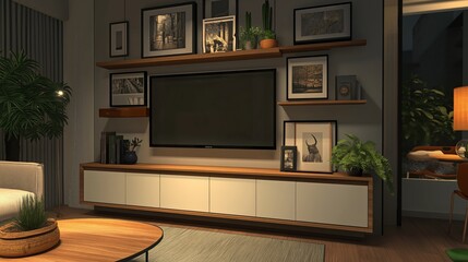 Modern living room with stylish decor