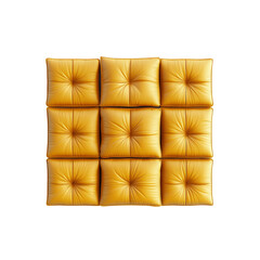 Abstract Gold Tufted Upholstery Pattern Square Arrangement of Luxurious Cushions
